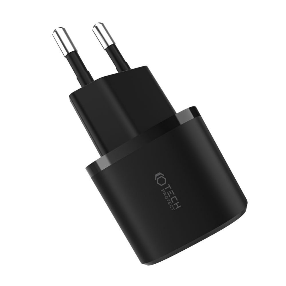 Adapteris Tech-Protect Tech-Protect C20W charger mini USB-C PD 20W / USB-A QC 3.0 - black