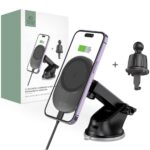 Automaatne hoidja Tech-Protect Universal Tech-Protect MM15W-V1 Car Phone Holder with MagSafe 15W Wireless Charger for Cockpit/Air Vent - Black 