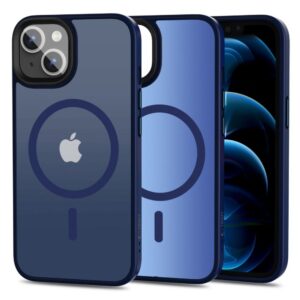 Back panel cover Tech-Protect  Tech-Protect MagMat MagSafe iPhone 13 Case - Matte Navy Blue 