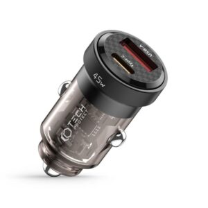 Adapteris Tech-Protect  Tech-Protect CC45W Car Charger USB-C PD 45W / USB-A QC 3.0 - Black 