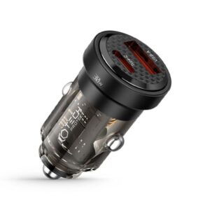 Adapteris Tech-Protect  Tech-Protect CC30W Car Charger USB-C PD 30W / USB-A QC 3.0 - Black 