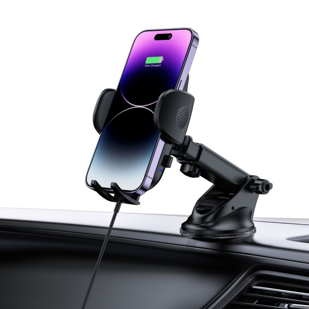 Auto holder Tech-Protect Universal Tech-Protect CM15W-V1 Car Phone Holder with 15W Inductive Charger for Cockpit/Air Vent - Black Black
