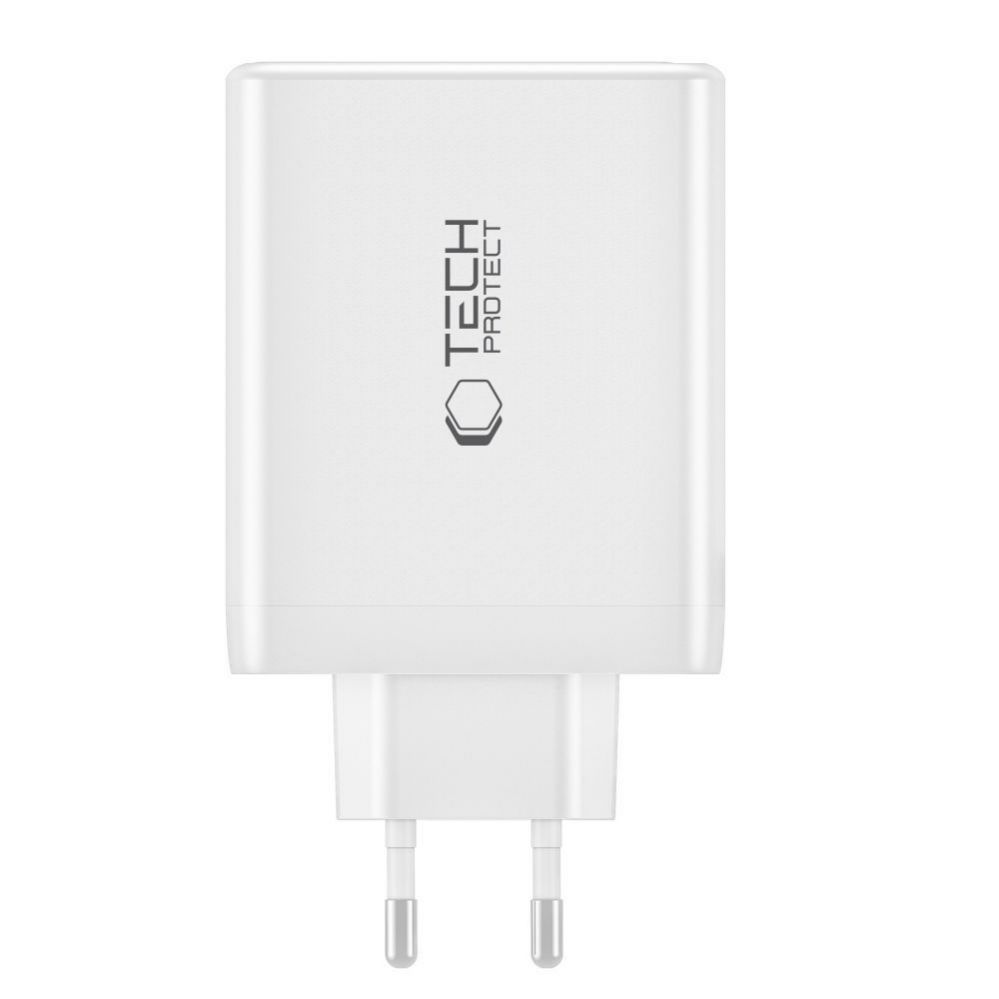 Adaptrid Tech-Protect Tech-Protect NC100W-GAN charger GaN 3x USB-C PD 100W / USB-A QC 3.0 - white