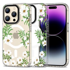 Nugarėlės dėklai Tech-Protect  Tech-Protect MagMood MagSafe case for iPhone 15 Pro - daisies with leaves 