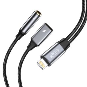 Cable Tech-Protect  Tech-Protect UltraBoost Lightning (male) / mini jack 3.5mm (female) - Lightning (female) - black 