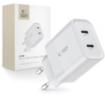 Adapteris Tech-Protect  Tech-Protect C20W charger 2x USB-C PD 20W - white 