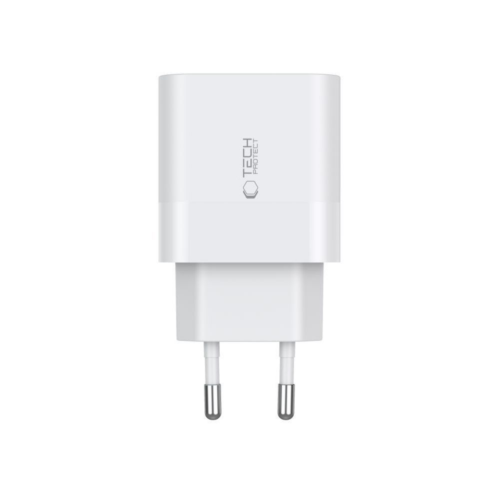 Adapteris Tech-Protect Tech-Protect C20W charger 2x USB-C PD 20W - white