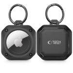 Back panel cover Tech-Protect  Tech-Protect Rough Pro Case for Apple AirTag with Ring - Black 