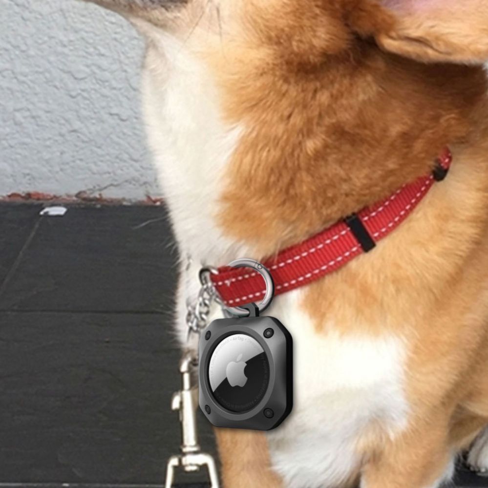 Tagakaaned Tech-Protect Tech-Protect Rough Pro Case for Apple AirTag with Ring - Black