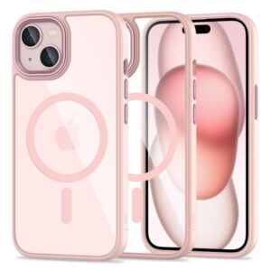 Nugarėlės dėklai Tech-Protect  Tech-Protect MagMat MagSafe iPhone 15 Case - Clear Pink 