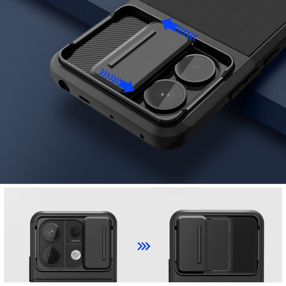 Back panel cover Tech-Protect Tech-Protect Velar Cam+ Case for Xiaomi Redmi Note 13 Pro 5G / Poco X6 5G - Black