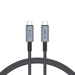 Kabelis Tech-Protect  Tech-Protect UltraBoost Max USB-C 4.0 / USB-C 4.0 PD Cable 240W 8K 40Gbps 1m - Gray 