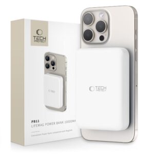 Power bank Tech-Protect  Tech-Protect LifeMag PB11 Powerbank with MagSafe 10000mAh 15W USB-C port - white + USB-C cable 