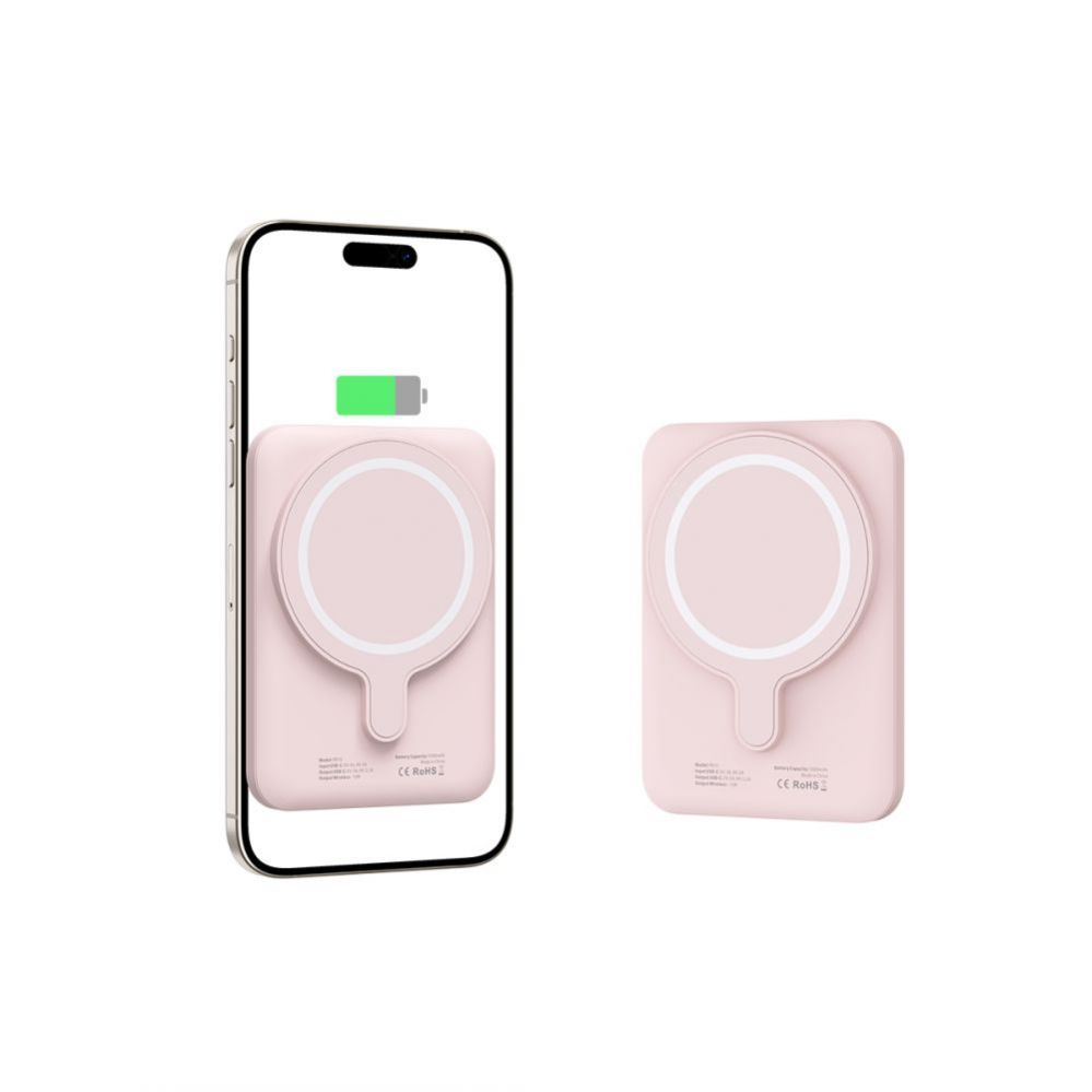 Väline aku Tech-Protect Tech-Protect LifeMag PB10 Powerbank with MagSafe 5000mAh 15W USB-C port - pink + USB-C cable