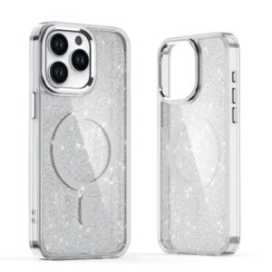 Aizmugurējais vāciņš Hurtel  Glitter Case MagSafe for iPhone 16 Plus - white with glitter 