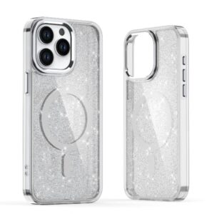 Aizmugurējais vāciņš Hurtel  Glitter Case MagSafe for iPhone 16 Pro Max - white with glitter 