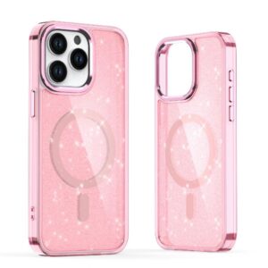 Aizmugurējais vāciņš Hurtel  Glitter Case MagSafe for iPhone 16 Pro - pink with glitter 