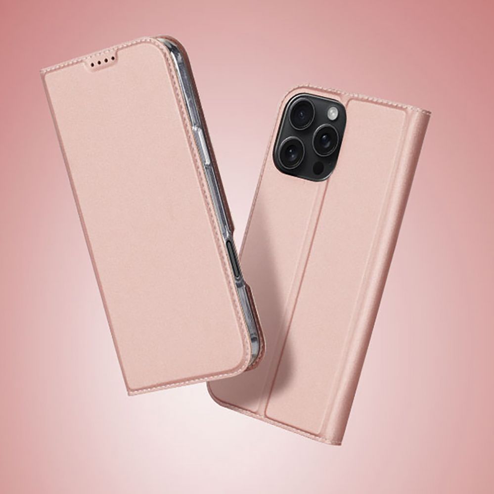 Tagakaaned Dux Ducis Dux Ducis Skin Pro iPhone 16 Pro Max Case with Flip and Card Slot - Pink