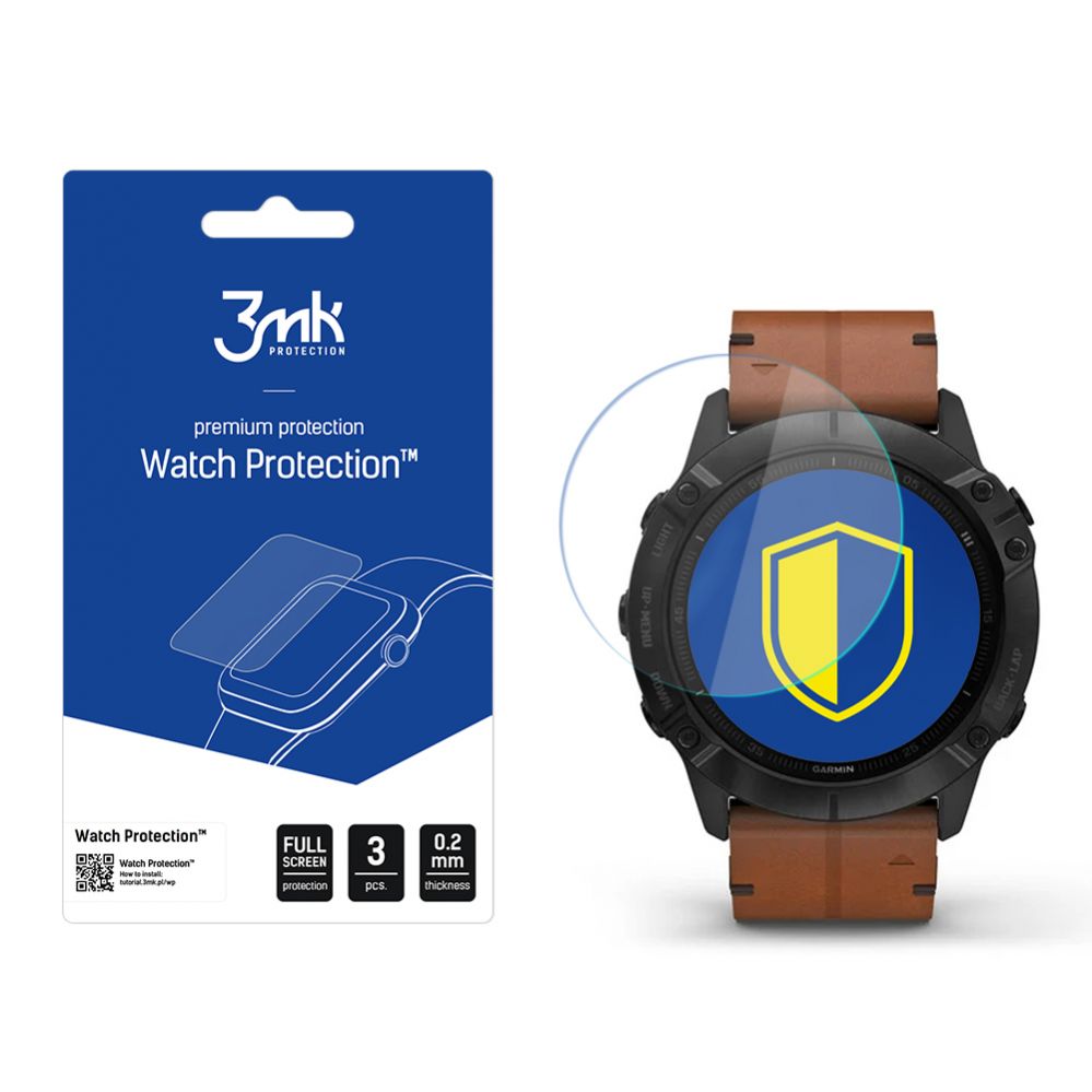 Protective glass 3MK 3mk Watch Protection v. FlexibleGlass hybrid glass on Garmin Fenix 6X