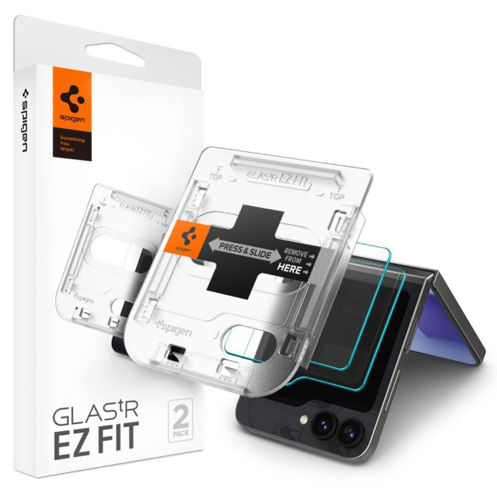 Aizsargstikls Spigen Spigen Glas.tR EZ Fit Tempered Glass for Samsung Galaxy Z Flip 6 - 2 pcs.