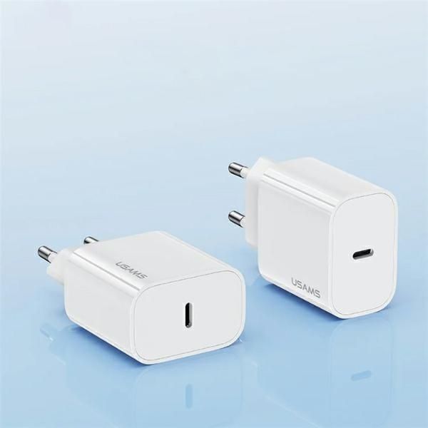 Adaptrid USAMS USAMS Ład. siec. 1xUSB-C T65 PD20W PD Fast Charging US-CC226 + kabel USB-C/USB-C US-SJ711 60W biały/white Yi Series OYXLTZ01