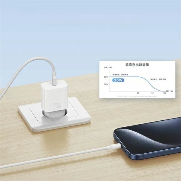 Adaptrid USAMS USAMS Ład. siec. 1xUSB-C T65 PD20W PD Fast Charging US-CC226 + kabel USB-C/USB-C US-SJ711 60W biały/white Yi Series OYXLTZ01