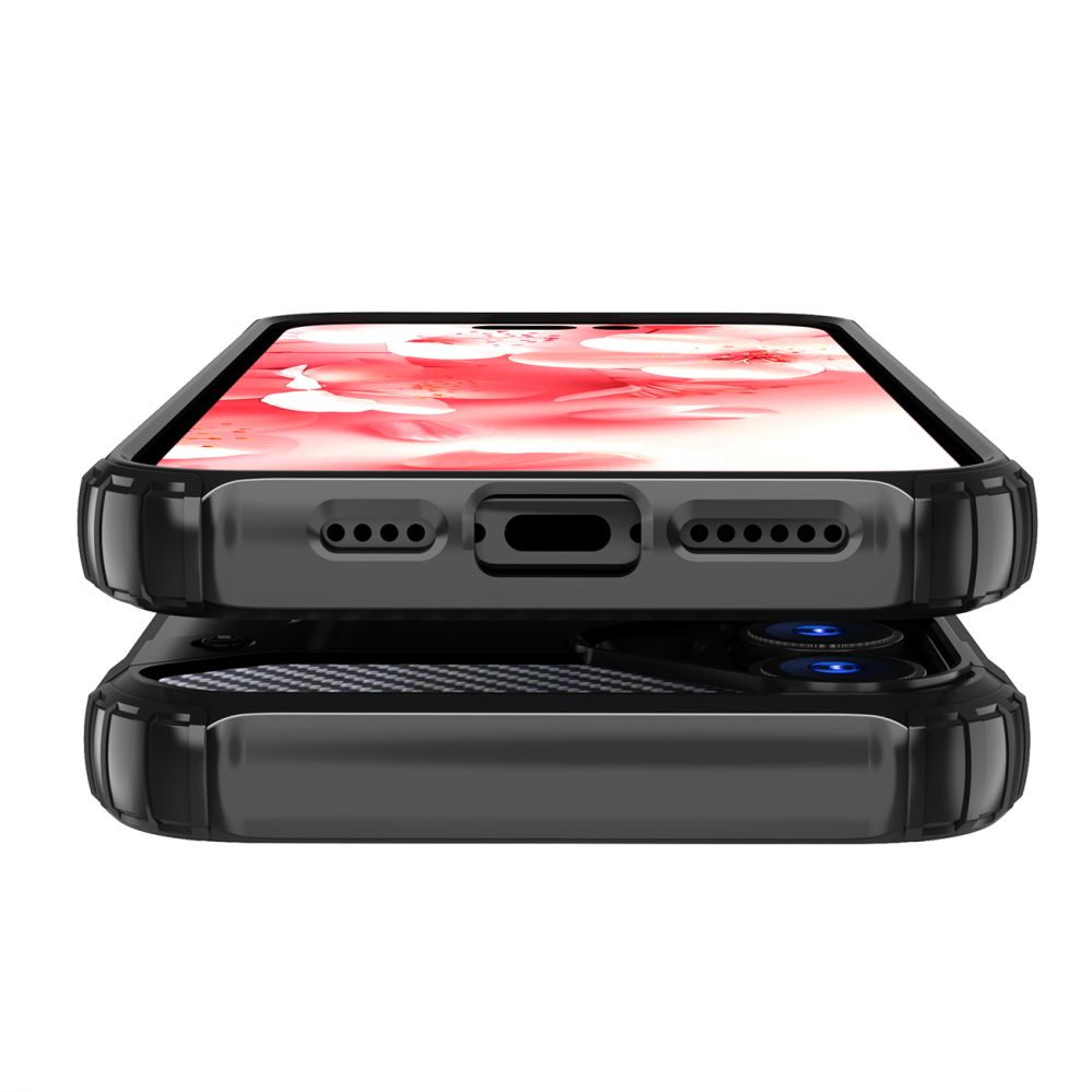 Aizmugurējais vāciņš Hurtel Hybrid Armor iPhone 16 Case - Black