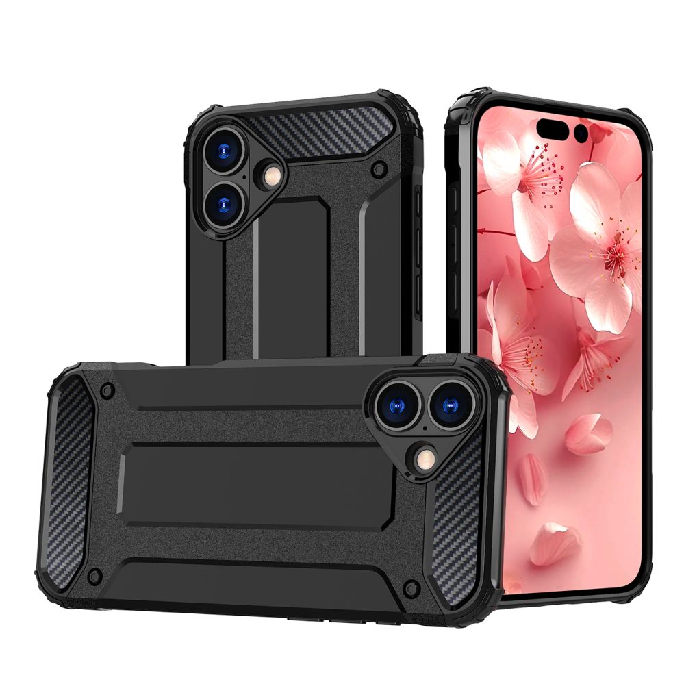 Aizmugurējais vāciņš Hurtel Hybrid Armor iPhone 16 Plus Case - Black
