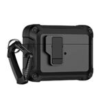 Back panel cover Hurtel  Airpods 4 Pro Armor Case with Carabiner - Black 