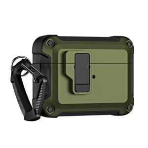 Aizmugurējais vāciņš Hurtel  Airpods 4 Pro Armor Case with Carabiner - Green 