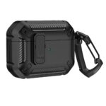 Back panel cover Hurtel  Airpods 4 Armor Case with Carabiner - Black 