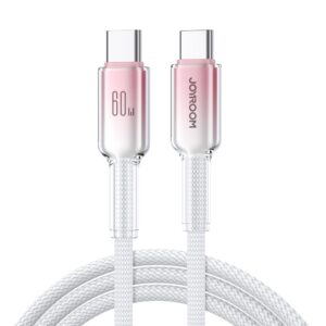 Kabelis Joyroom  Joyroom S-A42 Crystal-Clear Series 60W USB-C - USB-C cable 1.2m - white 