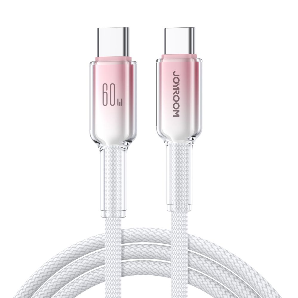 Kabelis Joyroom Joyroom S-A42 Crystal-Clear Series 60W USB-C - USB-C cable 1.2m - white