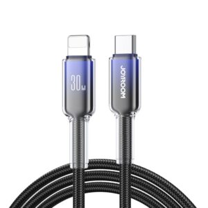 Kabelis Joyroom  Joyroom S-A42 Crystal-Clear Series 30W USB-C - Lightning cable 1.2m - black 