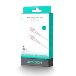 Kabelis Joyroom  Joyroom S-A42 Crystal-Clear Series 30W USB-C - Lightning cable 1.2m - white 