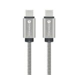 Kabelis Forcell  Cable USB C to USB C Forcell F-Energy QC4.0 PD 5A 100W E-Mark Metal 1 m C239 silver 