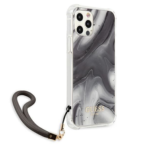 Nugarėlės dėklai Guess Guess Marble Collection iPhone 12 / iPhone 12 Pro Case - Gray