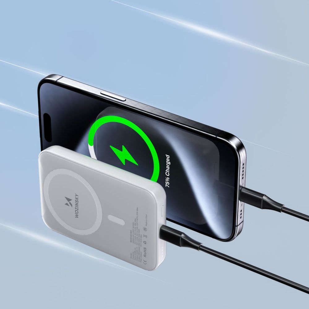 Väline aku Wozinsky Wozinsky WRW349YWS 10,000 mAh Magnetic Power Bank - White