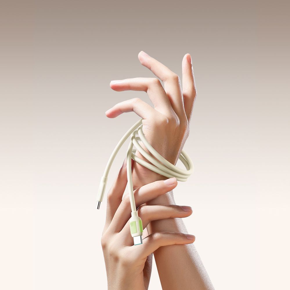 Kabelis Joyroom S-A53 60W USB-C Cable - USB-C with fluorescent tip 1.2 m - beige