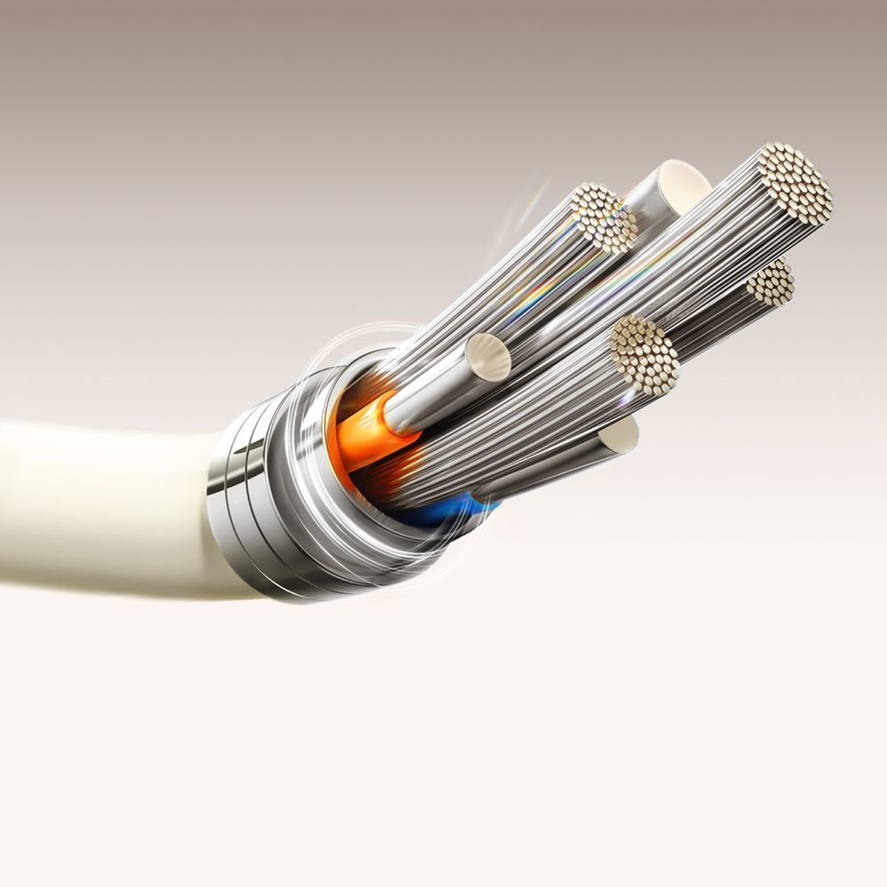 Kabelis Joyroom S-A53 60W USB-C Cable - USB-C with fluorescent tip 1.2 m - beige