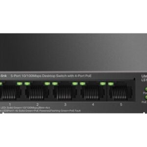 Server - Other Accessories TP-Link  LS105LP 5-Port 10/100 Mbps Desktop Switch with 4-Port PoE 
