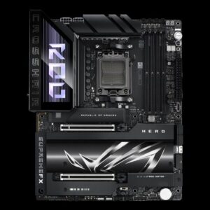 Intel procesoriaus pagrindinė plokštė Asus  ROG CROSSHAIR X870E HERO | Processor family AMD | Processor socket AM5 | DDR5 | Supported hard disk drive interfaces SATA, M.2 | Number of SATA connectors 4 