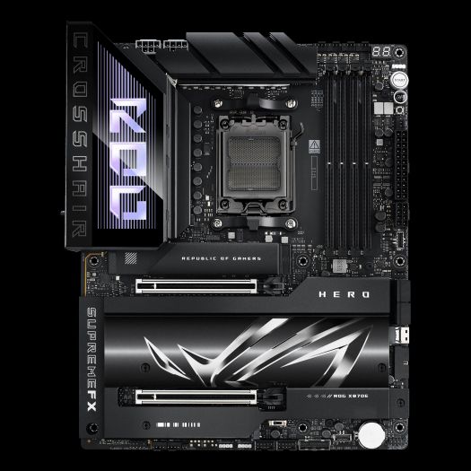 Intel protsessori emaplaat Asus ROG CROSSHAIR X870E HERO | Processor family AMD | Processor socket AM5 | DDR5 | Supported hard disk drive interfaces SATA, M.2 | Number of SATA connectors 4