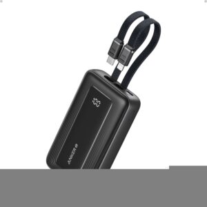 Power bank Anker  | Power Bank | A1680G11 | 10000 mAh | USB-C 30W, Lightning 27W | Built-In USB-C and Lightning Cables | Black 