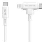 Kabelis HYPER  Juice Silicone USB-C to USB-C and Lightning Hybrid 60W Cable 