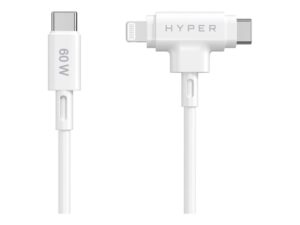 Cable HYPER  Juice Silicone USB-C to USB-C and Lightning Hybrid 60W Cable 