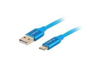 Cable Lanberg  USB Type-C to USB Type-A 2.0 Cable Blue QC 3.0 Premium, 1.8 m | CA-USBO-22CU-0018-BL | USB Type-C to USB Type-A 