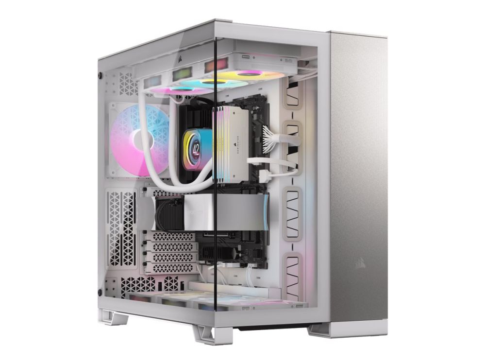 Datoru korpusi Corsair PC Case | 6500X Dual Chamber | White/Satin Gray Aluminum | Mid-Tower | Power supply included No