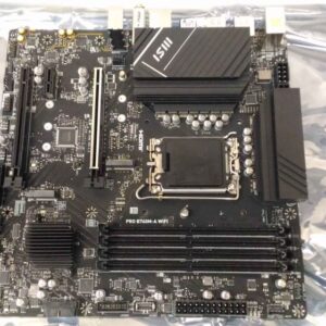 Intel protsessori emaplaat MSI  SALE OUT.  PRO B760M-A WIFI 1700 |  PRO B760M-A WIFI | Processor family Intel | Processor socket  LGA1700 | Memory slots 4 | Supported hard disk drive interfaces SATA, M.2 | Number of SATA connectors 4 | Chipset Intel B760 | mATX | USED, REFURBISHED, WITHOUT ACCESSORIES, ONLY BACKPANEL AND ANTENNAS INCLUDED 