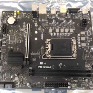 Motherboard for Intel processors MSI  SALE OUT.  PRO H610M-E |  PRO H610M-E | Processor family Intel | Processor socket  LGA1700 | Supported hard disk drive interfaces SATA, M.2 | Number of SATA connectors 4 | USED, REFURBISHED, WITHOUT ORIGINAL PACKAGING AND ACCESSORIES, ONLY BACKPANEL INCLUDED 